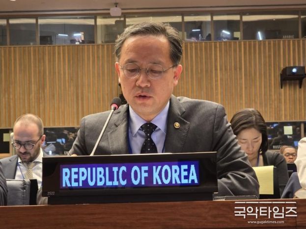 제56차 유엔통계위원회 본회의에서 발언하는 이형일 통계청장