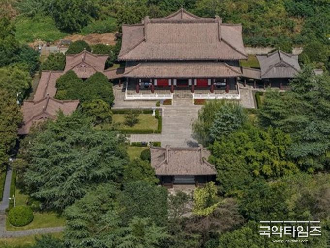 지난 13일 중국 양저우(揚州)시에 위치한 '최치원 기념관'을 드론으로 담았다. (사진/신화통신)